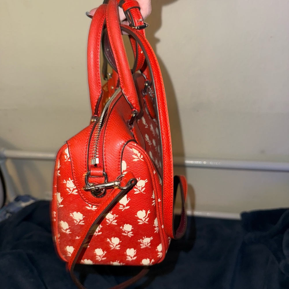 Coach Red Floral Satchel - Picture 3 of 4